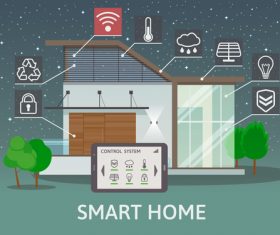 Smart home business template design vectors 05