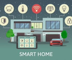 Smart home business template design vectors 06