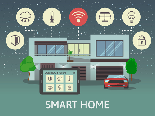 Smart home business template design vectors 06