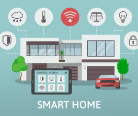 Smart home business template design vectors 07