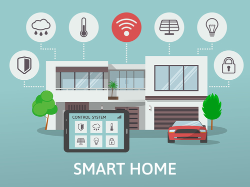 Smart home business template design vectors 07