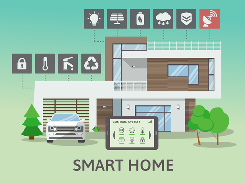 Smart home business template design vectors 08