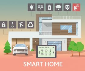 Smart home business template design vectors 09