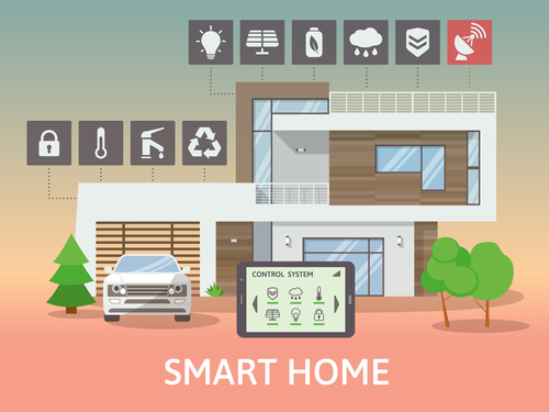 Smart home business template design vectors 09