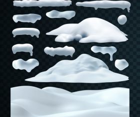 Snowdrift with icicle vector illustration 01