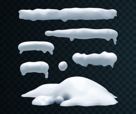 Snowdrift with icicle vector illustration 02