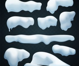 Snowdrift with icicle vector illustration 03