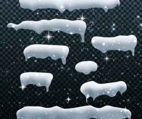 Snowdrift with icicle vector illustration 04