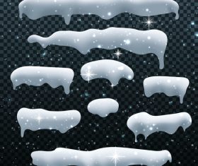 Snowdrift with icicle vector illustration 05