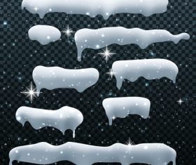 Snowdrift with icicle vector illustration 06