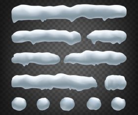 Snowdrift with icicle vector illustration 07