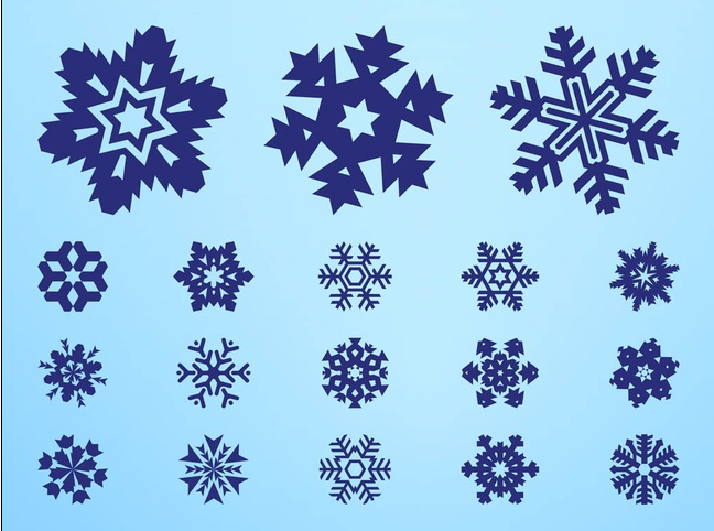 Snowflake Icons Set vector