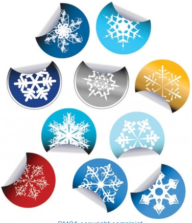 Snowflake stickers icon vector