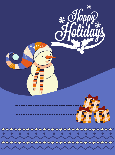 Snowman Christmas background 3 vector
