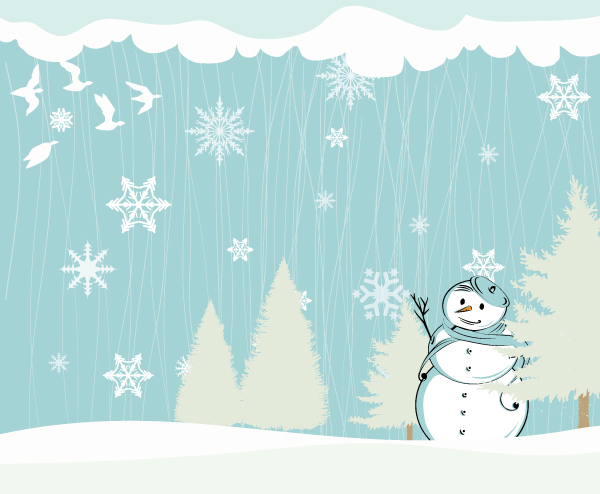 Snowman background vector