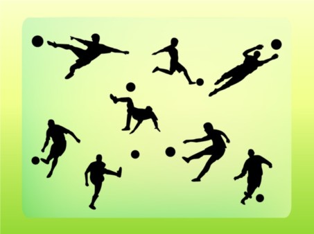 Soccer Silhouettes set vector