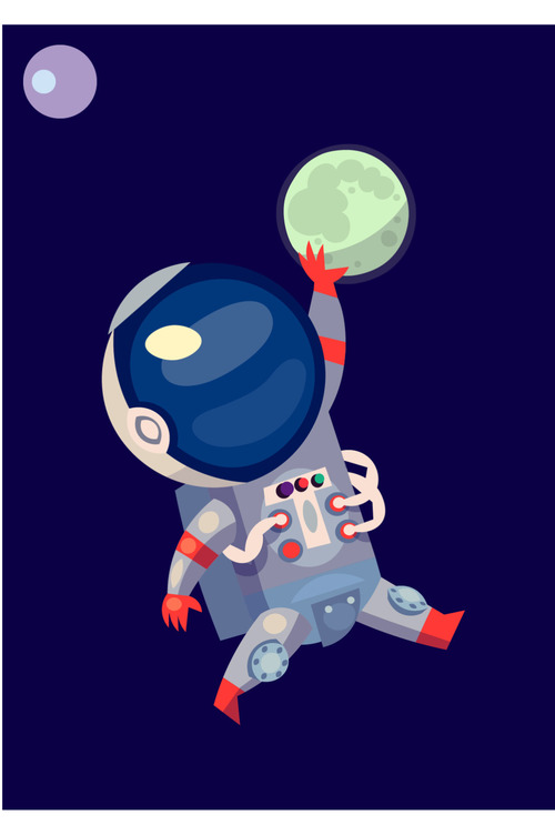 Space cartoon character stock vector