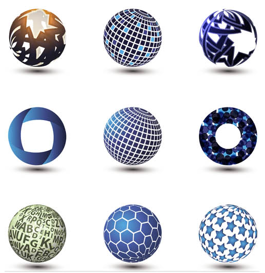 Spheres Abstract Logotypes vector graphics
