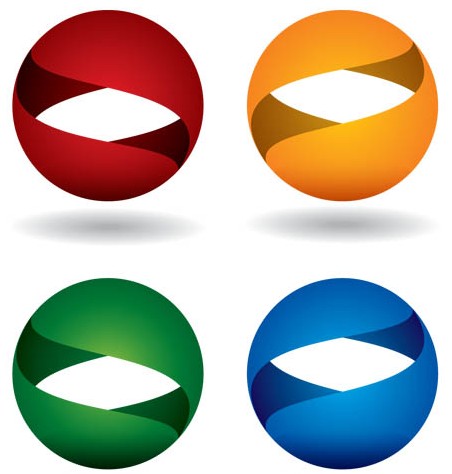 Spherical Color Logotypes art vector set