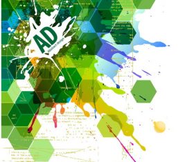 Splash colored paint with abstract background vector