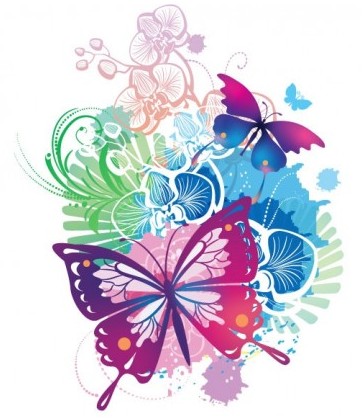 Splash colorful flowers background 01 vector free download