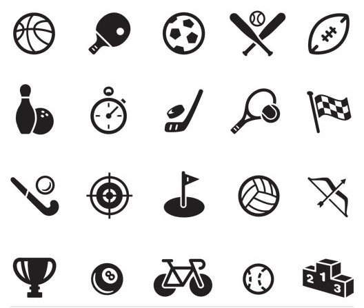 Sport Black Icons vector