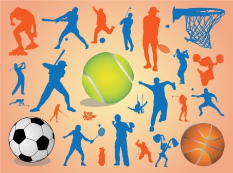 Sport Silhouettes vectors graphic free download