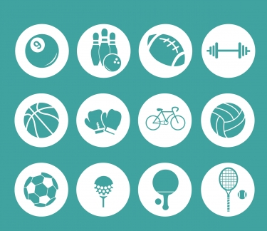 Sport icons collection Free vector