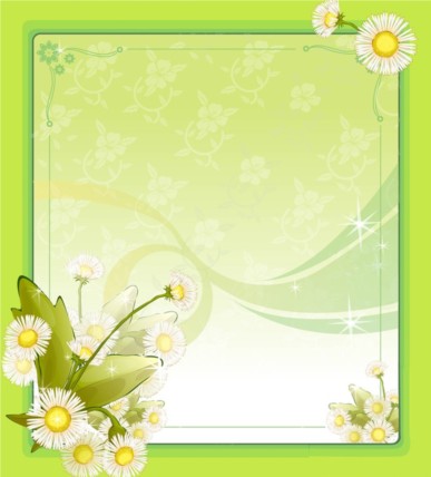 Spring Flower Frame background shiny vector