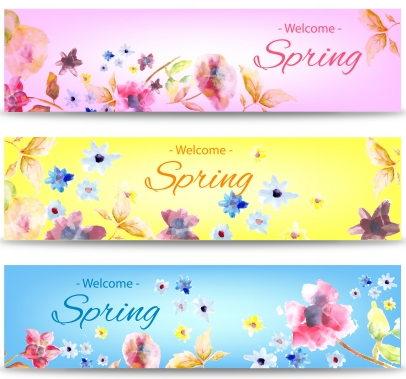 Spring banner with flower vector