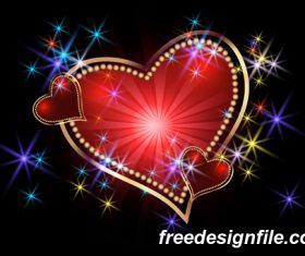 Star lingt with heart with valentine card vector