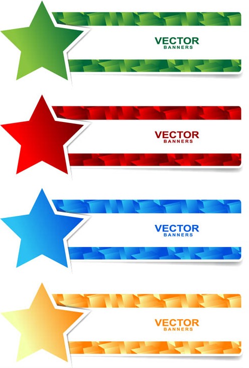 Stars Banners vector graphic free download