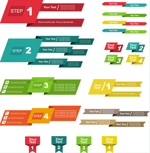 Step Shiny Color Elements vector