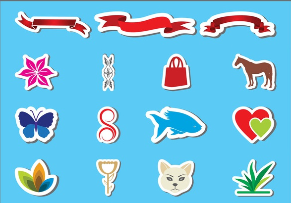 Stickers Graphics free vector