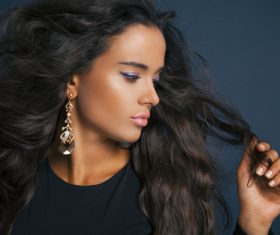 Stock Photo Woman Stylish make-up hairstyles 06