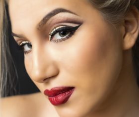 Stock Photo Woman Stylish make-up hairstyles 09