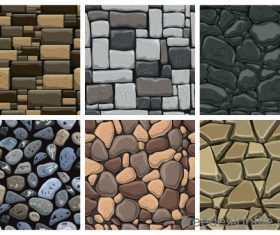 Stone wall textured background vectors set 05