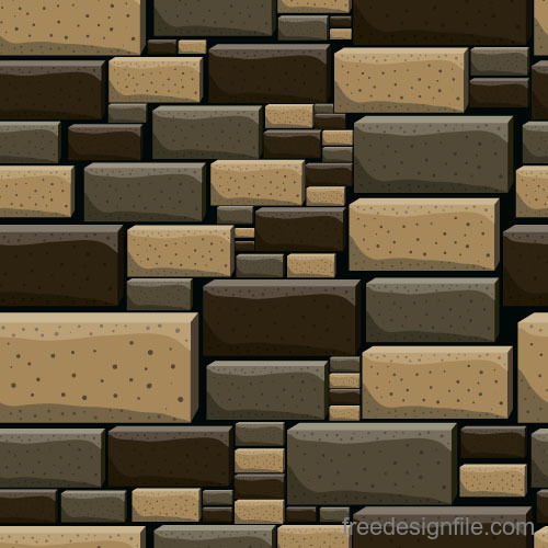 Stone wall textured background vectors set 06