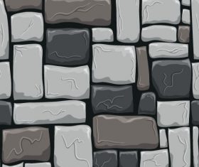 Stone wall textured background vectors set 08