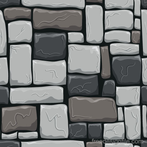 Stone wall textured background vectors set 08