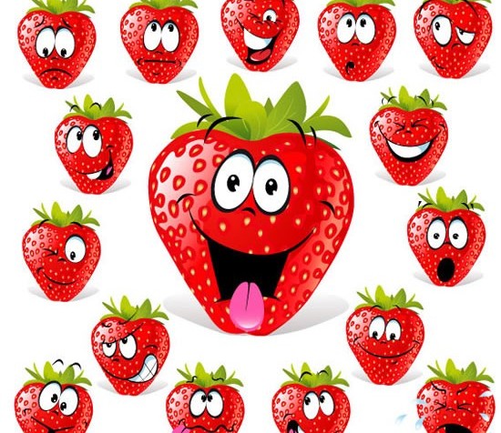 Strawberry facial cartoon Illustration vector