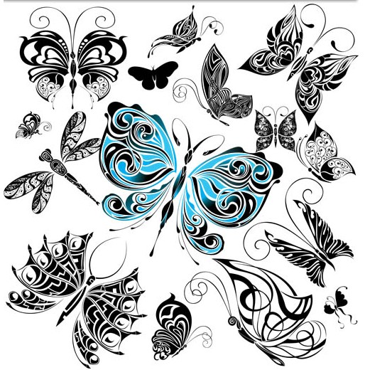 Stylish Butterflies Templates vectors graphics