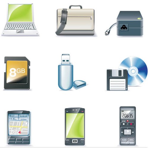 Stylish Computer Devices vector material