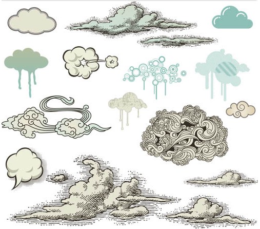 Stylish Different Clouds vector