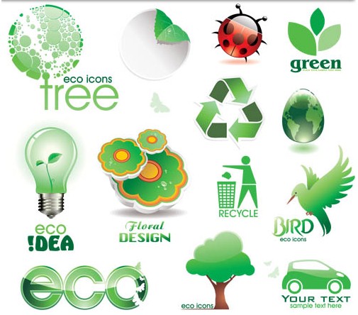 Stylish Eco Logotypes Illustration vector