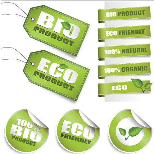 Stylish Eco Tags vector
