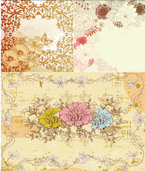 Stylish Floral Backgrounds vector graphic