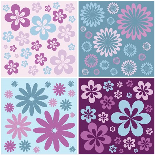 Stylish Floral Patterns Vector