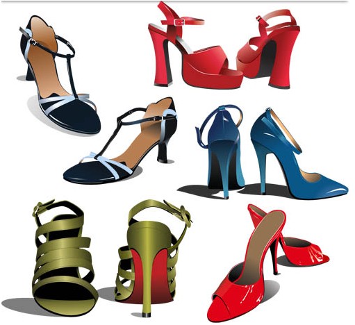 Stylish Girls Shoes vector material