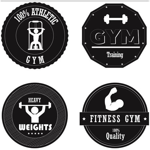 Stylish Gym Labels Illustration vector